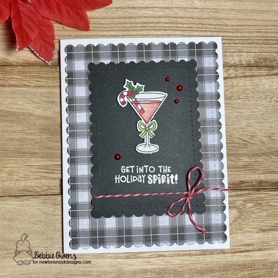 Get into the holiday spirit by Debbie features Frames & Flags, Framework, and Christmas Cocktails by Newton's Nook Designs; #inkypaws, #newtonsnook, #christmascards, #holidaycards, #cardmaking