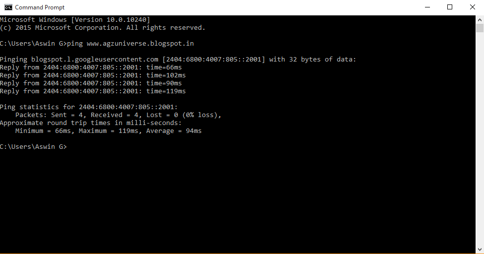 A G Z universe: DOS Network Commands