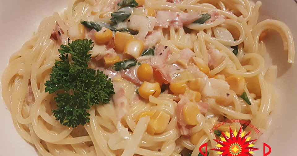 Cocina Costarricense: espaguetti en salsa blanca