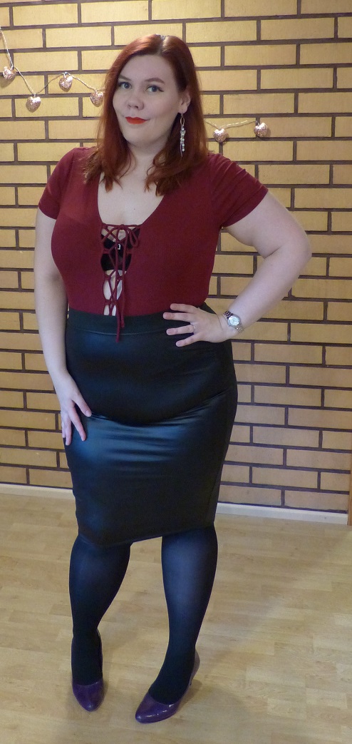 OOTD: Forever21 bodysuit & Boohoo PU skirt