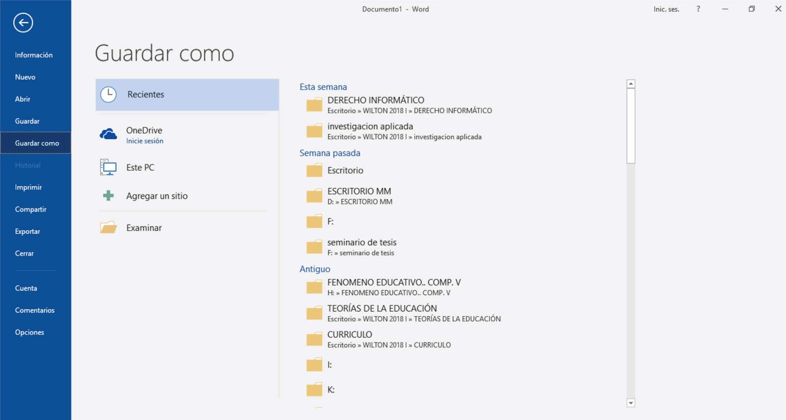 Manual Práctico De Word 2016 Ficha Archivo De Microsoft Word 2016