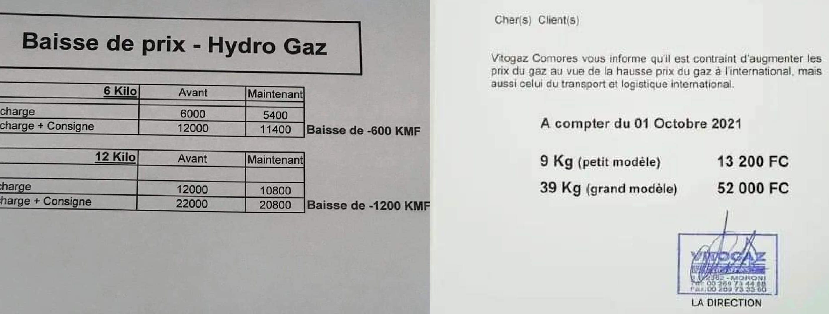 Hydro-Gaz baisse ses prix quand son concurrent Vitogaz les augmente !
