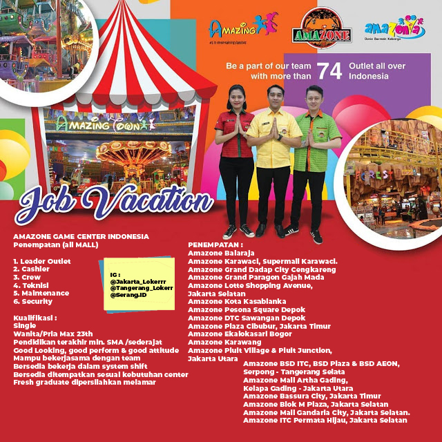 Lowongan Besar Besaran Amazone Game Center Indonesia Penempatan Seluruh Mall Informasi Politik Us