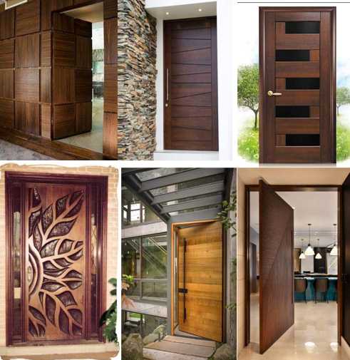 Pintu Rumah Bahan Kayu Jati Tema Minimalis