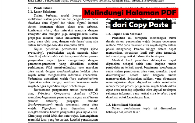 Cara melindungi halaman File PDF dari Copy Paste