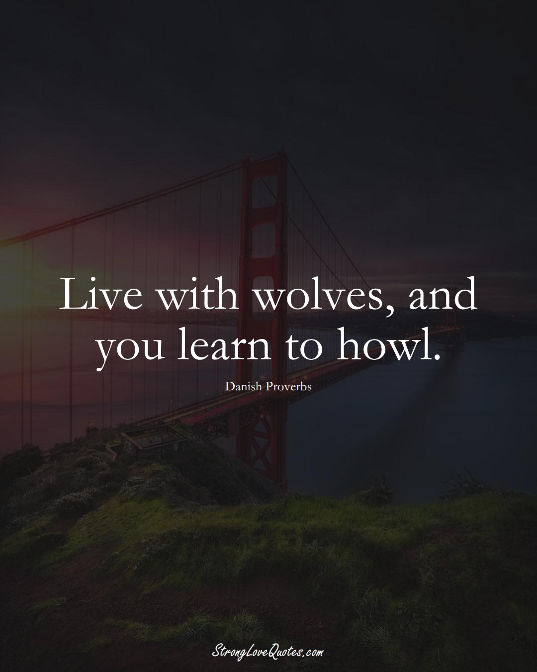 Live with wolves, and you learn to howl. (Danish Sayings);  #EuropeanSayings