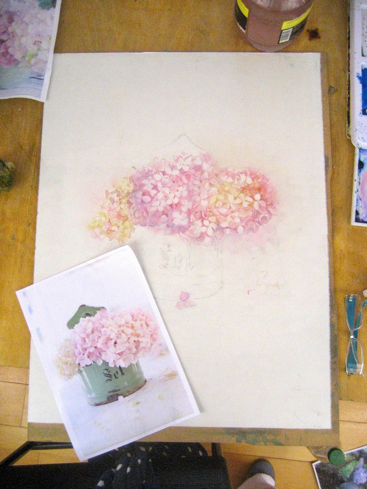 Aquarellmalerei Hortensie Stock Vektor Art Und Mehr Bilder Von