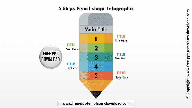5 Steps Pencil shape Infographic Download