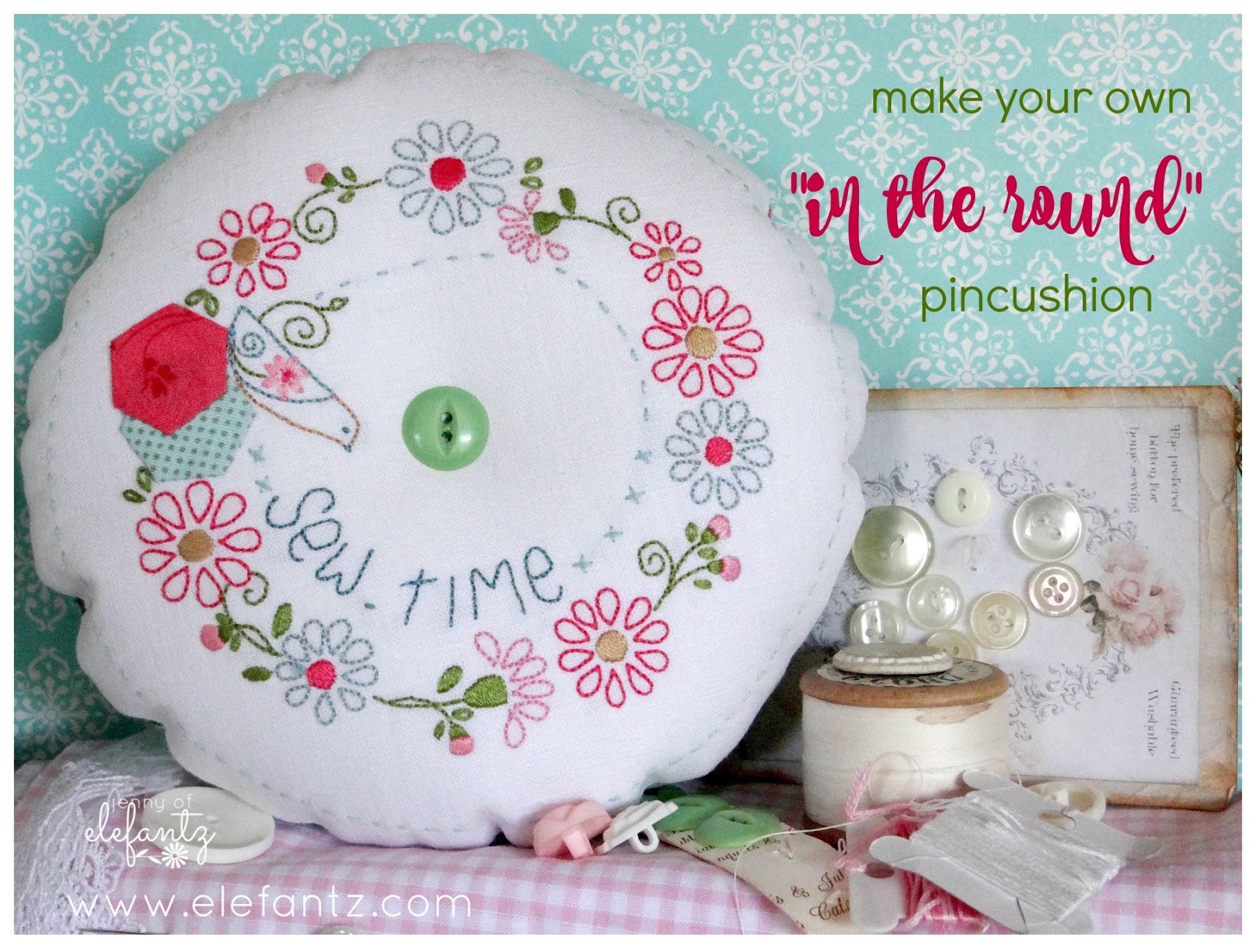 Jenny of ELEFANTZ TUTORIAL Bird in the Round pincushion...