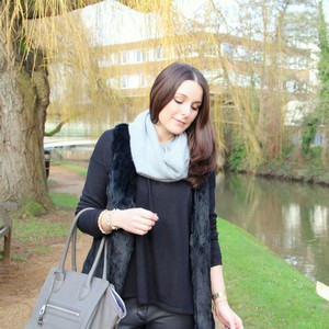 Black and grey, fur vest, jeffry campbell boots