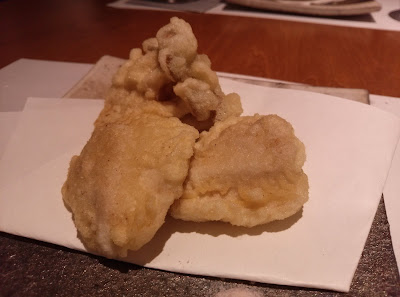 鮭の白子の天ぷらとしめじの天ぷら
