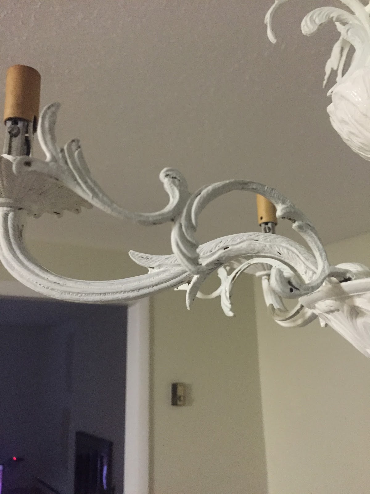 Drew Danielle Design Brass Chandelier Update Using Chalk Paint