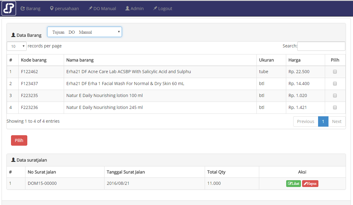 Source Code Aplikasi Form Delivery Order Berbasis PHP & MYSQL Versi