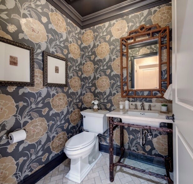 Bold Wallpaper in Powder Room