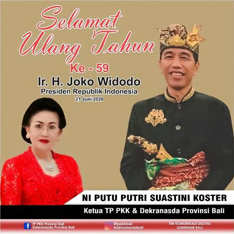 Ketua TP PKK Bali : Selamat Ulang Tahun ke-59 Presiden Joko Widodo