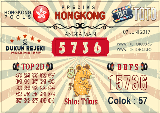 Prediksi Togel HONGKONG TIKETTOTO 09 JUNI 2019