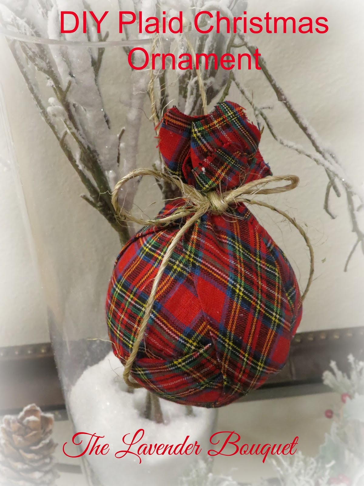 The Lavender Bouquet DIYPLAID CHRISTMAS TREE ORNAMENT