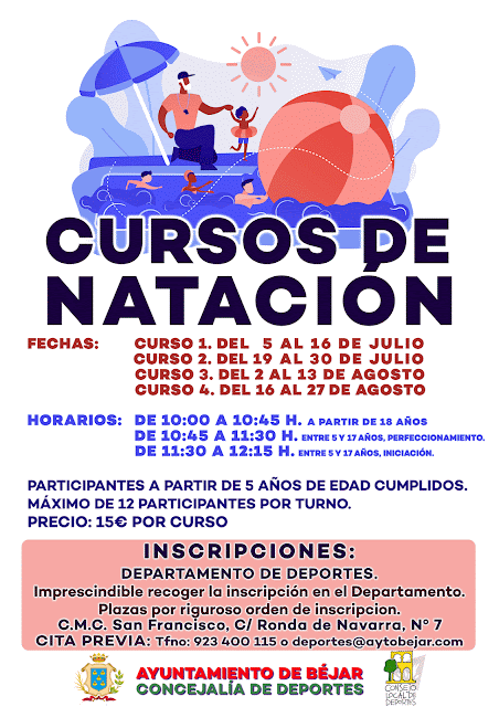 El Ayuntamiento programa 4 cursos de natación - 29 de junio de 2021