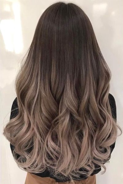 Tóc nhuộm balayage xám khói