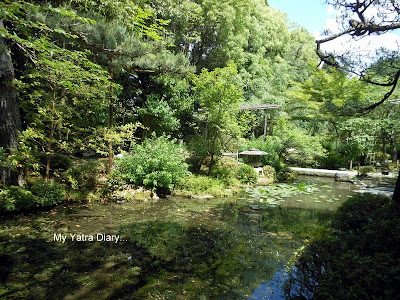 Pond at the Heian Jingu shrine garden, Kyoto in Japan