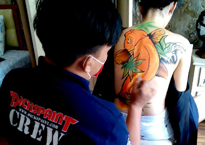 body painting jakarta koi fish