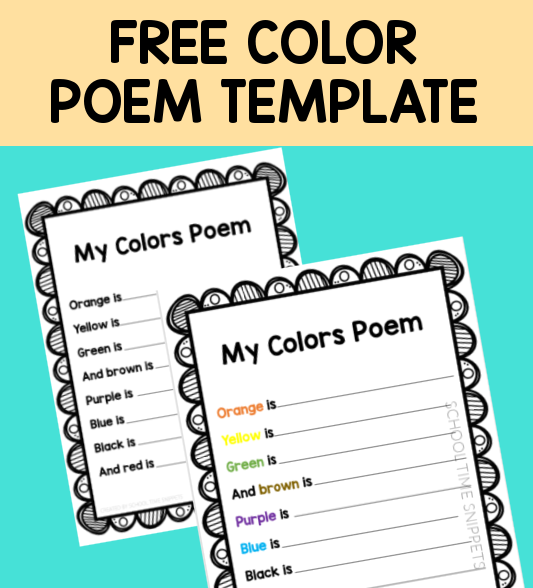 FREE COLOR POEMS TEMPLATE