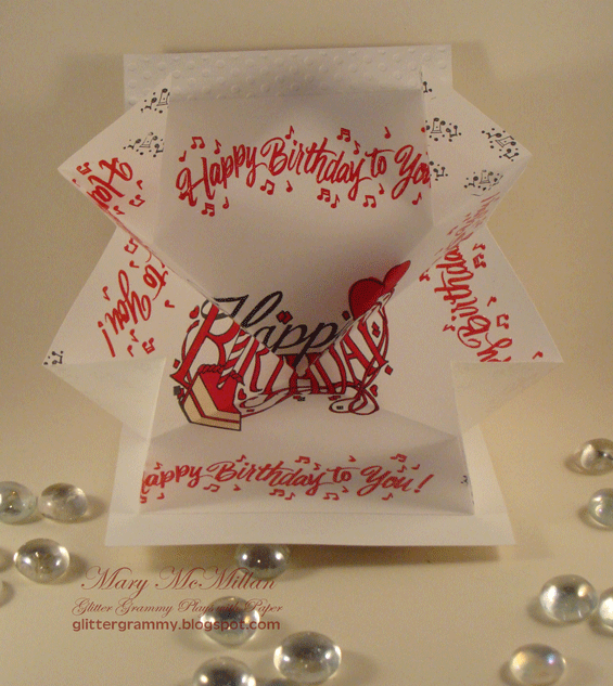 Glitter Grammy Plays With Paper Exploding Birthday Card