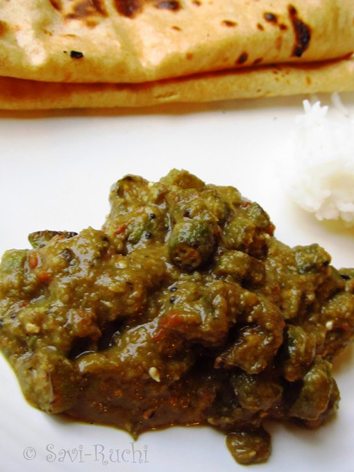 SaviRuchi Bendekai Gojju South Indian Bhindi Curry Indian Okra