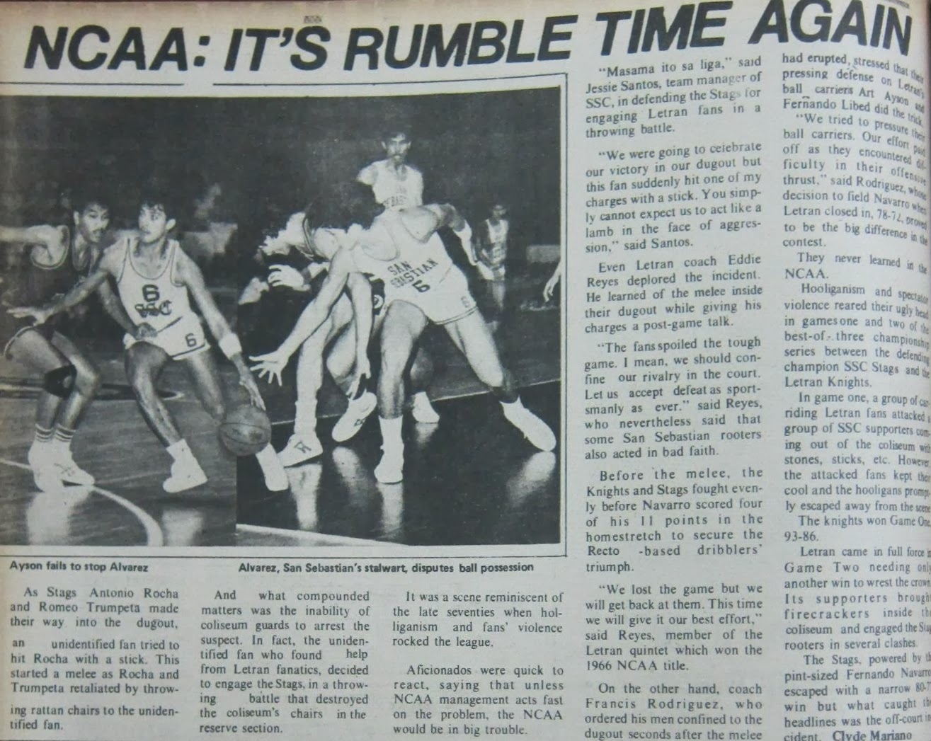 RP Basketball Photos & Articles 62nd NCAA season (1986)