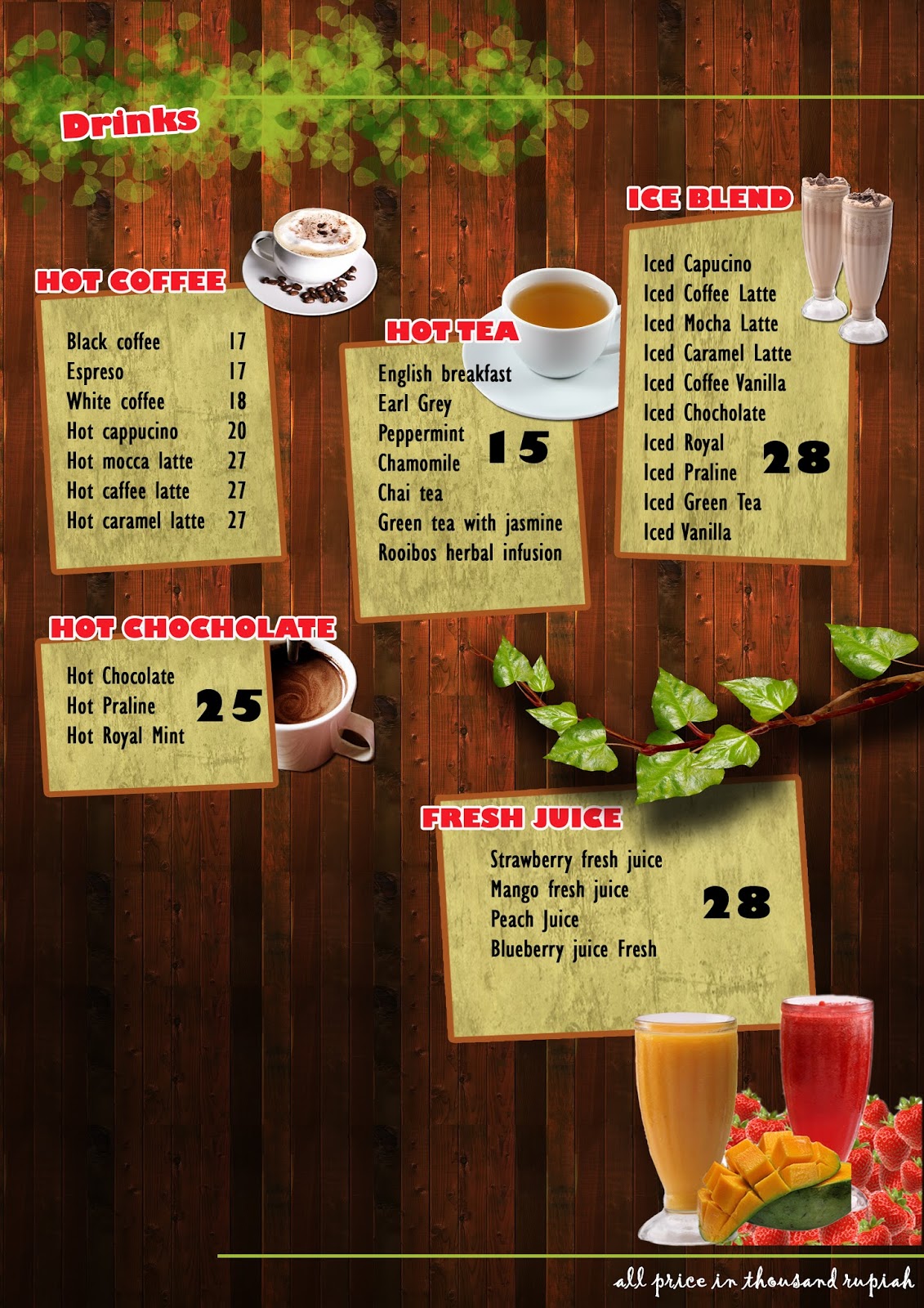 Contoh  Daftar  Menu  Makanan Dan Minuman  Di Cafe Daftar  Ini