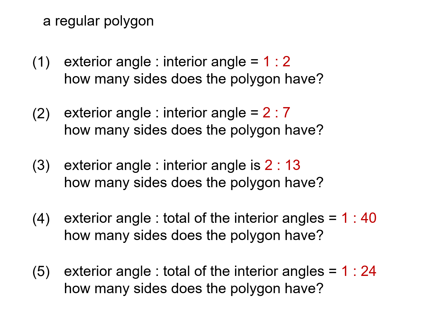 MEDIAN Don Steward mathematics teaching: ratio and polygon angles