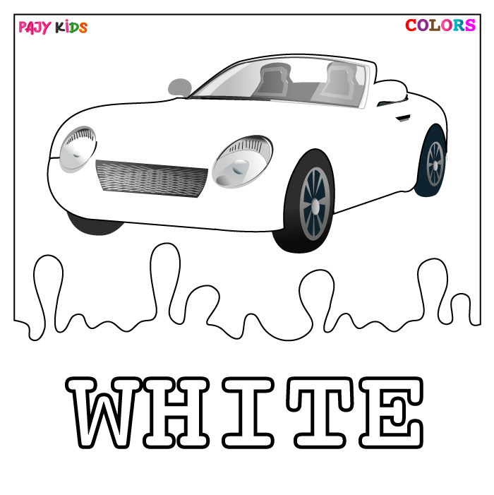 تعليم أسماء الألوان بالانجليزي - بطاقة اللون الأبيض (White)