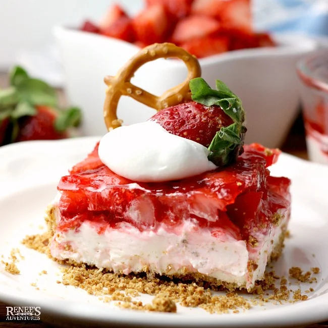 Fresh Strawberry Pretzel Dessert by Renee's Kitchen Adventures