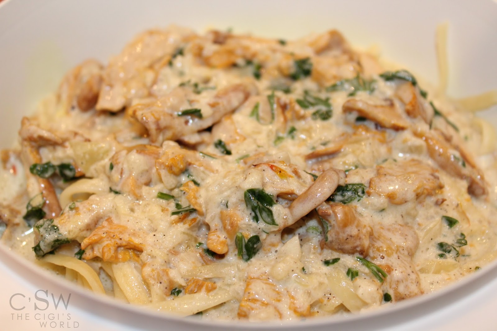 Cigi's World pâtes aux chanterelles d'automne