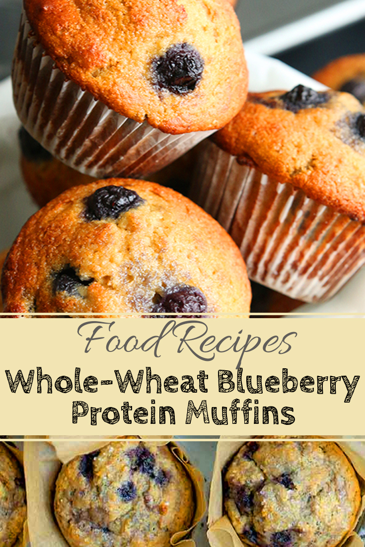 WholeWheat Blueberry Protein Muffins Healthy Food