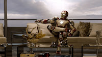 iron man sitting on a couch