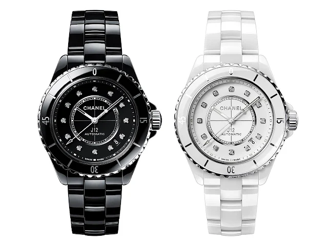 Chanel J12 Watch Black and White with diamond-set dials