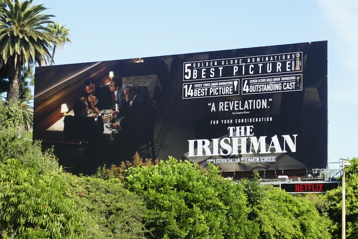 The Irishman 5 Golden Globe nominations billboard Irishman 5 Golden Globe nominations billboard