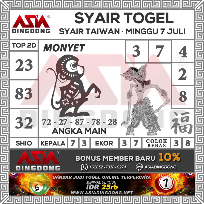 Prediksi Syair Taiwan Hari Minggu Tanggal 7 Juli 2019 Situs Cara