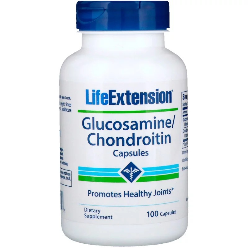 Life Extension, Капсулы глюкозамина и хондроитина, 100 капсул