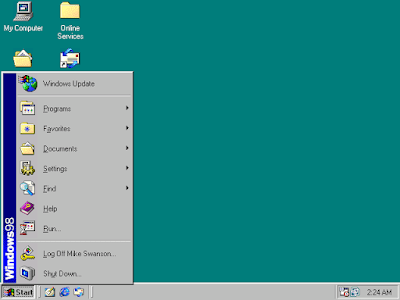 Windows 98 Screen Windows 98 Screen
