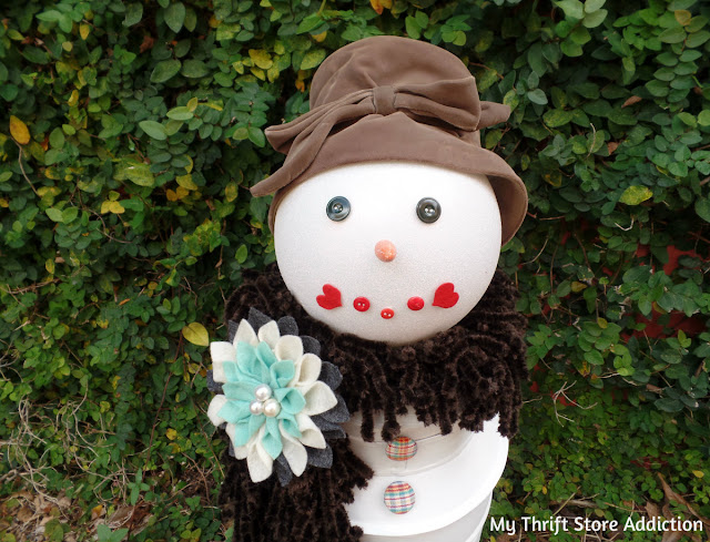 repurposed vintage milk can snowman