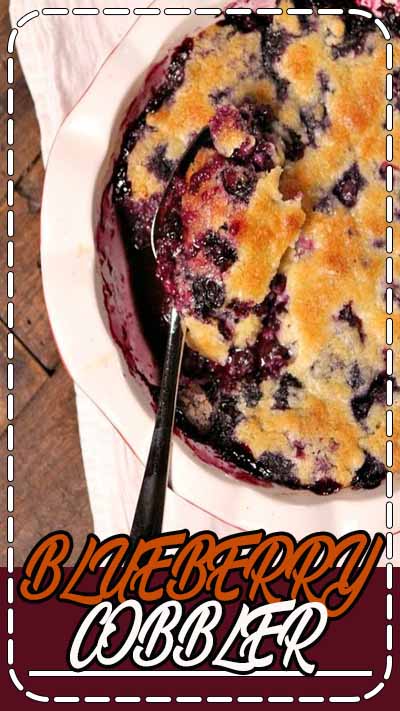 Easy Fresh Blueberry Cobbler recipe : the perfect summer dessert recipe. This cobbler is amazing served warm with a scoop of vanilla ice cream. You'll want to guzzle the blueberry syrup left in the pan! :: recipe from RecipeGirl.com