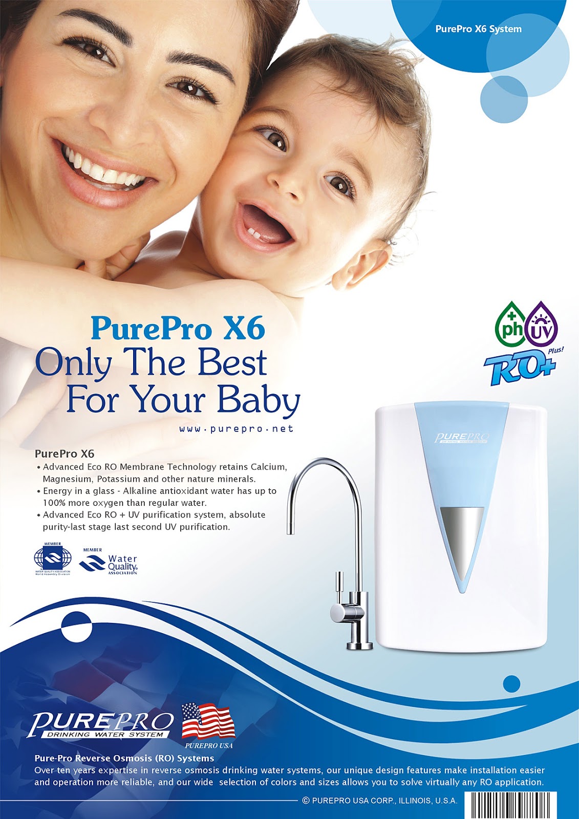 PurePro®  X6 :  Alkaline  RO + UV  Water Purification System