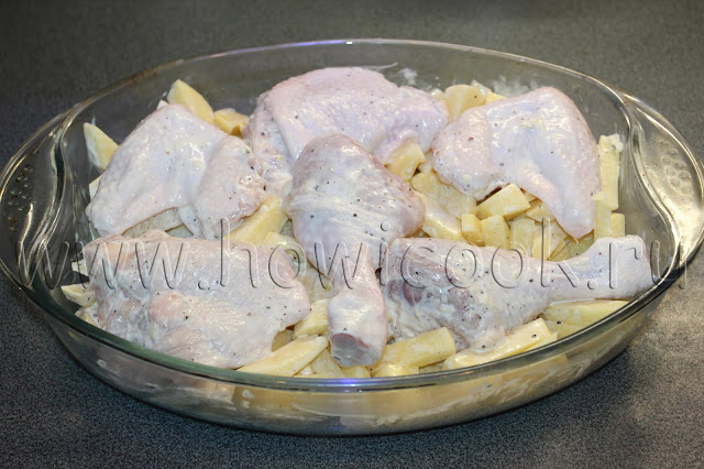 рецепт курицы с картофелем в духовке с пошаговыми фото