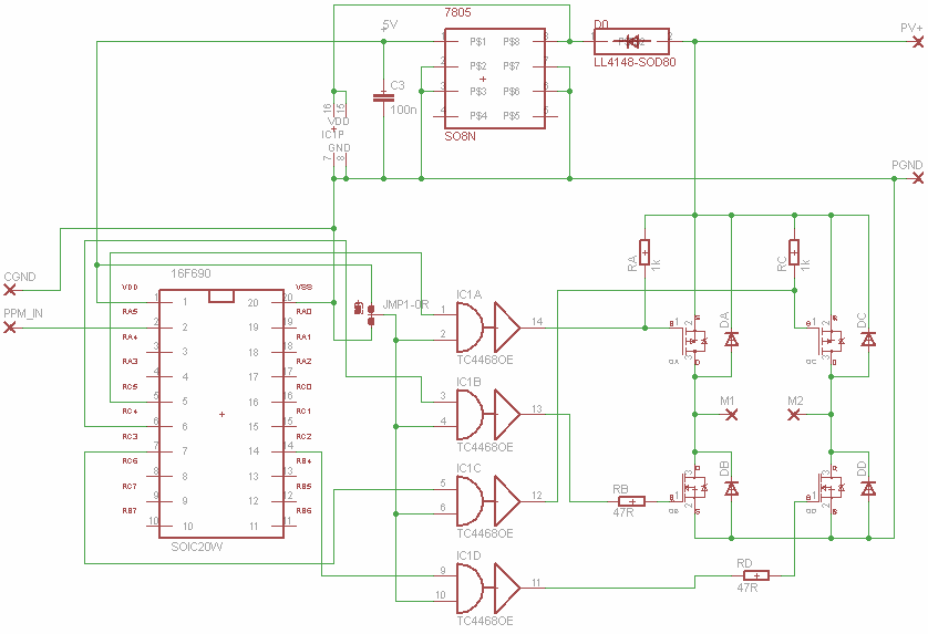 Mircea Blog Electronics 16F690 R/C ESC (speed controller) full