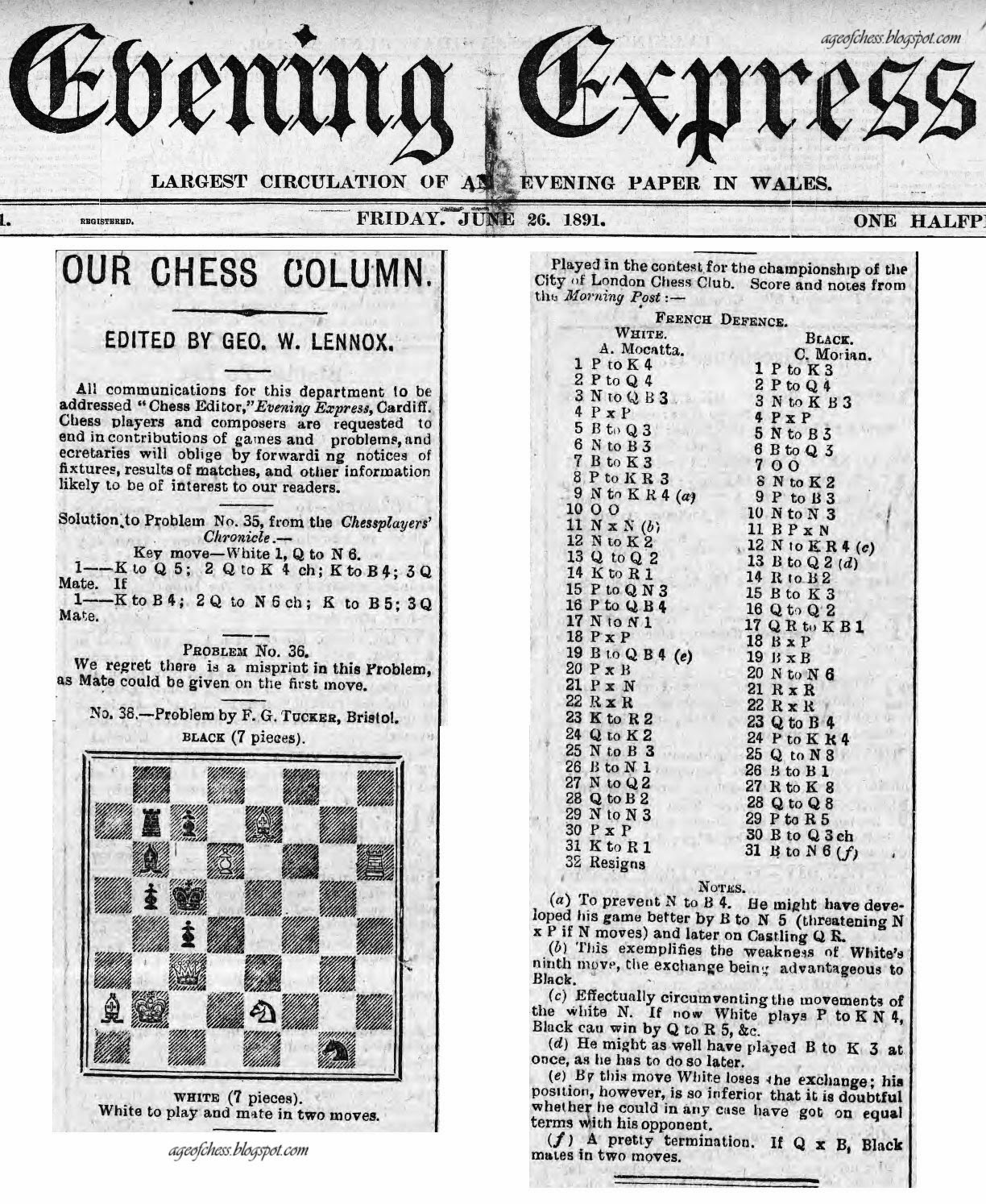 Chess News in 19th Century Newspapers