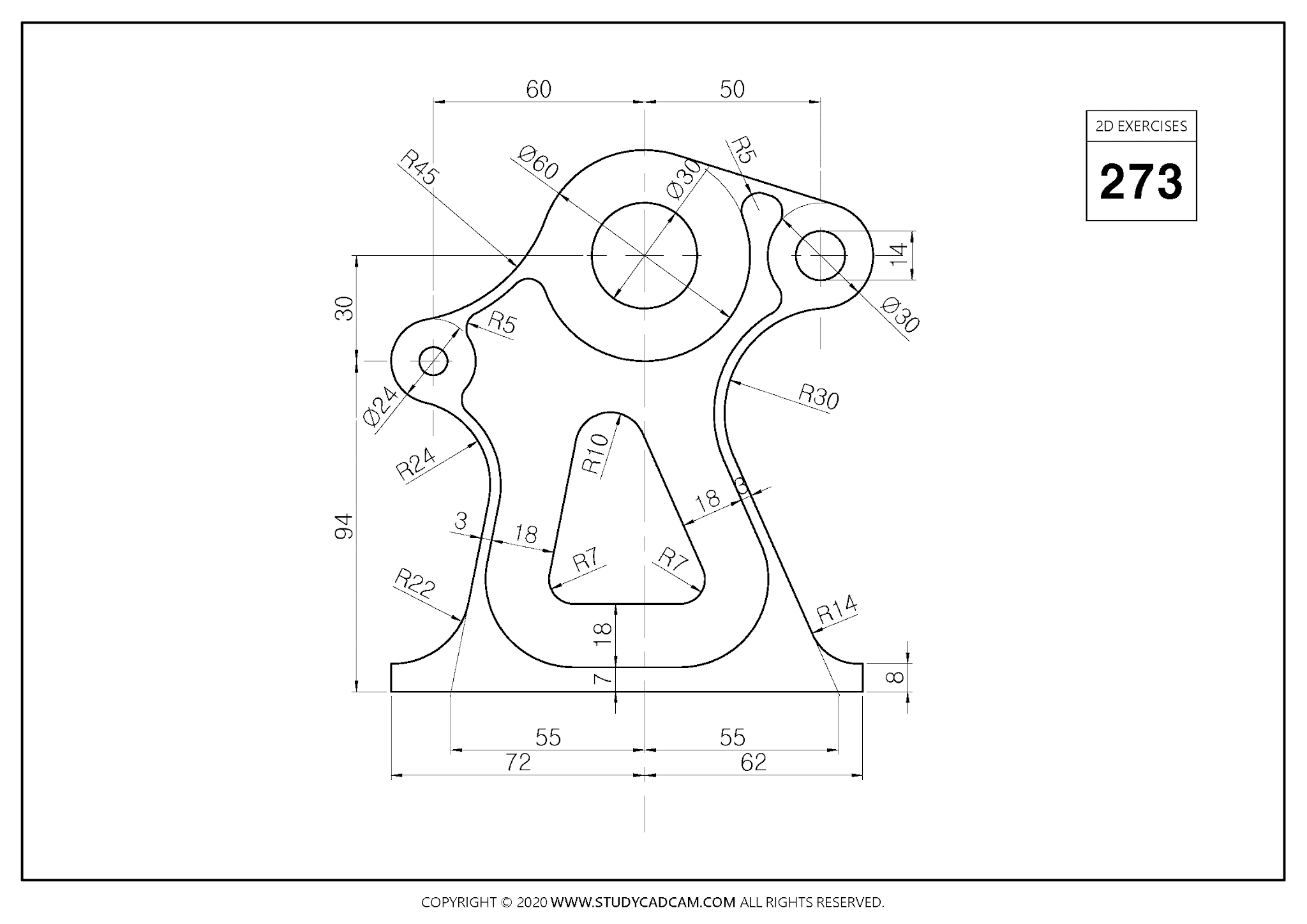 2D CAD EXERCISES 273 - STUDYCADCAM
