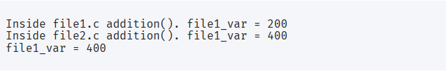 Output extern c example