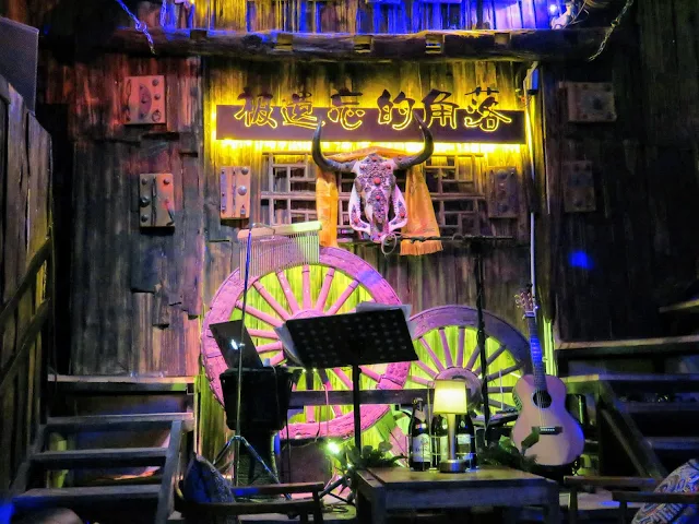 Stage in a bar in Pingyao China